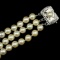 Vintage 3-strand cultured pearl bracelet with sterling silver clasp