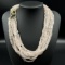 Estate natural rose quartz multi-strand beaded necklace