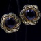 Pair of estate 14K yellow gold Carla onyx earrings