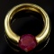 Estate 10K yellow-gold natural ruby pendant