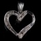 Estate 10K white gold diamond heart pendant