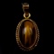 Vintage 14K yellow gold tiger's eye bezel pendant