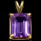 Estate unmarked 14K yellow gold amethyst pendant