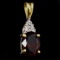 Estate 10K yellow gold diamond & garnet pendant
