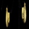 Pair of estate 10K yellow gold diamond-cut oval hoop earrings