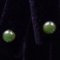 Pair of estate 14K yellow gold nephrite stud earrings