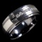 Estate Triton tungsten carbide & stainless steel diamond channel-set band ring