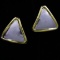 Pair of 18K & .950 platinum 2-tone triangle stud earrings