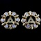 Pair of estate 14K yellow gold diamond flower-shaped earring jackets