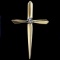 Estate 14K yellow gold diamond cross pendant