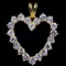 Estate 14K yellow gold CZ heart pendant