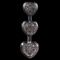 Estate 10K white gold diamond 3-tiered heart pendant