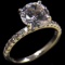 Estate 14K white gold CZ solitaire ring