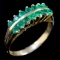 Estate 14K yellow gold natural emerald 2-row band ring