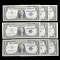Lot of 3 sets of 3 consecutive serial-numbered 1957 & 1957B U.S. $1 blue seal silver certificates