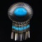 Estate Native American sterling silver & turquoise concho pin/pendant