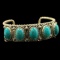 Estate Relios sterling silver turquoise cuff bracelet