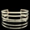 Estate sterling silver minimalist 3-band cuff bracelet