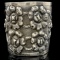 Giant estate sterling silver repousse cuff bracelet