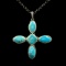 Estate Barse sterling silver turquoise cross necklace