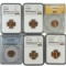 Lot of 6 certified uncirculated & proof U.S. Lincoln cents