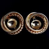 Pair of estate unmarked 10K yellow gold earring jackets