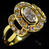 Estate 18K yellow gold diamond ring