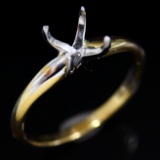 Like-new 14K two-tone 4-prong ring mounting