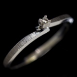 Estate 10K white gold diamond ring