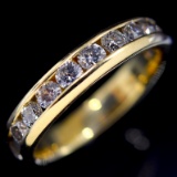 Estate 14K yellow gold diamond ring band