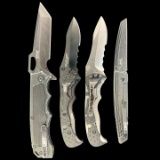 Lot of 4 estate CRKT folding knives