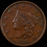 1834 large 8, large stars, large letters U.S. coronet large cent