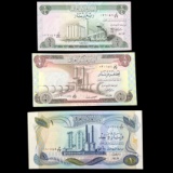 Lot of 3 1973-78 Iraq banknotes