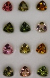 Unmounted natural multi-colored tourmaline gemstones