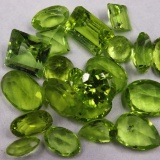 Unmounted natural peridot gemstones