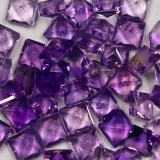 Unmounted natural amethyst gemstones