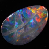 Unmounted natural freeform opal cabochon doublet