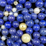 Unmounted lapis lazuli & pearl beads