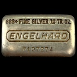 Collectable Engelhard 10oz .999+ fine silver poured ingot