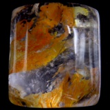 Unmounted natural dendritic scenic agate cabochon