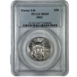 Certified 2003 U.S. $50 1/2oz American Eagle platinum coin