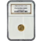 Certified 1984 Isle of Man 1/20oz gold Angel