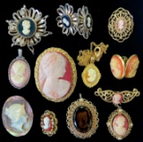 Lot of estate cameo jewelry