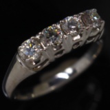 Estate 14K white gold diamond band ring