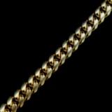Estate 10K yellow gold diamond Cuban link bracelet