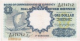 1959 Malaya & British Borneo $1 banknote