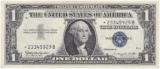 1957B star note U.S. $1 blue seal silver certificate banknote