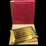 Like-new Elgin American automatic cigarette case with lighter & pouch in original box