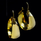Pair of estate 14K yellow gold hoops earrings