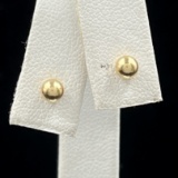 Pair of estate 14K yellow gold ball stud earrings